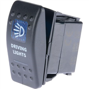 4x4 Rocker Driving Light Switch On Off SPST 12 or 24V Blue Illuminatio