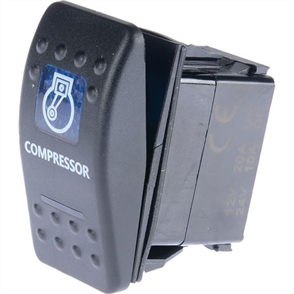 4x4 Rocker Compressor Switch On/Off SPST 12 or 24V Blue Illumination (