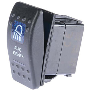 4x4 Rocker AUX Lights Switch On/Off SPST 12 or 24V Blue Illumination (