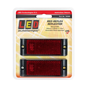 Red Reflector With Mounting Bracket Twin Blister Pack