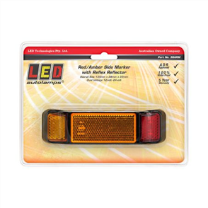 Side Marker Light Red/Amber LED 12 or 24V