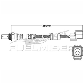 OXYGEN SENSOR DIRECT FIT 4 WIRE 350MM CABLE