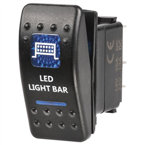 Sealed Rocker Switch Off/On SPDT 12V Blue Illuminated LED Light Bar Sy