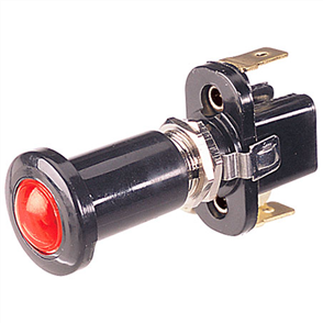 Push/Pull Switch Off/On SPST Illuminated Red (Contacts Rated 10A @ 12