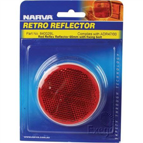 Reflector Round Red 65mm - 2 Pce