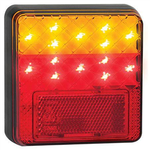 LEDAUT 12V Stop/Tail/Indicator Lamp With Reflex Reflector 100x100x25mm