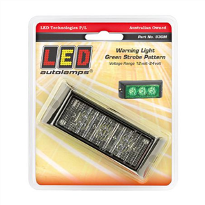 12/24V LED Emergency Strobe Lamp Green Permanent Mount