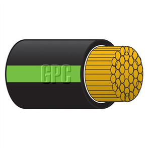 2mm Single Core Automotive Cable Black With Green Trace 50M