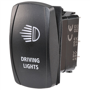 Sealed Rocker Switch Off/On SPDT 12V/24V Blue LED Illuminated Driving