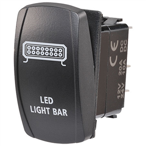 Sealed Rocker Switch Off/On SPDT 12V/24V Blue LED Illuminated Light Ba