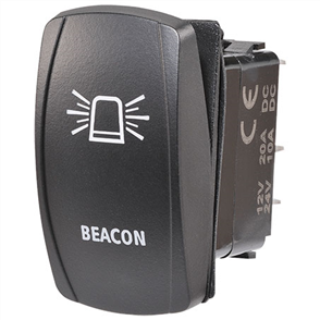 Sealed Rocker Switch Off/On SPDT 12V/24V Amber LED Illuminated Beacon