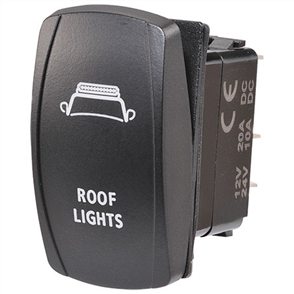 Sealed Rocker Switch Off/On SPDT 12V/24V Blue LED Illuminated Roof Lig