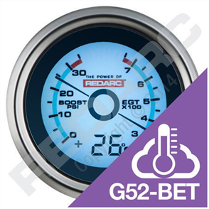 EGT and boost/pressure gauge with optional temperature display