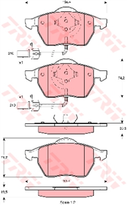 Brake Pad Set Inc. Wear Sensor (DB1427/DB1404)