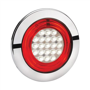 9-33 Volt LED Reverse (White) With Red LED Tail Ring, 155mm Contoured