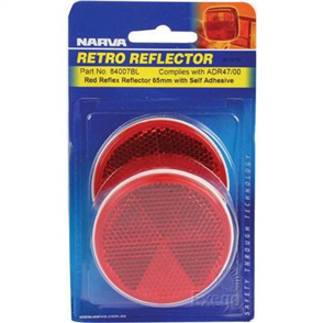 Reflector Round Red 65mm - 2 Pce