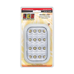 Reverse LED Light Clear Lens 16 LEDs 12/24v Bulk Pack