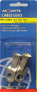 Cable Lug 50mm2 10mm Stud 2pk