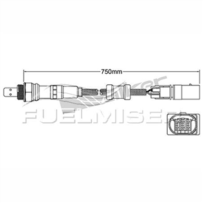 OXYGEN SENSOR DIRECT FIT 5 WIRE 750MM CABLE