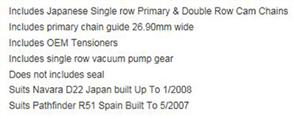 Chain Timing Kit - With Gears