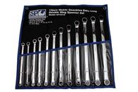 12pc Metric 0º Extra Long Double Ring Geardrive Wrench/Spanner Set