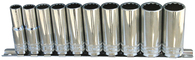 Deep Socket Rail Set 10pc 3/8 Dr Metric - 12pt