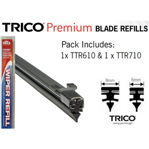 WIPER BLADES REFILL COMBO 8MM X 710MM / 6MM X 610MM TTRCOMBO