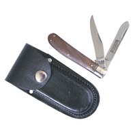 Stock Knife - Twin Blade 160mm With Leather Pouch