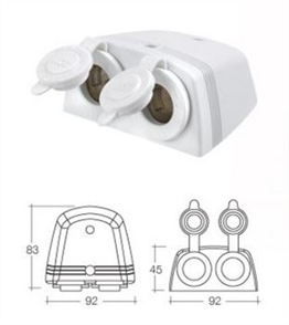 Accessories Socket Twin - White