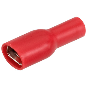 Crimp Terminal Female Blade Red Insulated 6.3mm - 10 Pce
