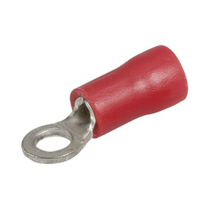 Crimp Terminal Ring Red Insulated 3mm - 25 Pce