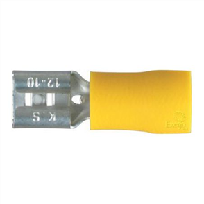 Crimp Terminal Female Blade Yellow Terminal Entry 6.3 x 0.8mm Vinyl 10