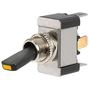 Heavy Duty Toggle Switch Off/On SPST Amber LED (Contacts Rated 20A @ 1