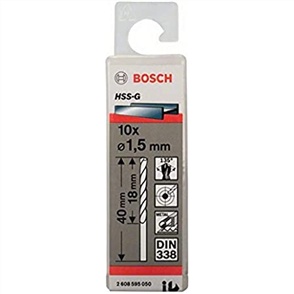 BOSCH METAL DRILL BIT HSS-G 1.5 X 40MM