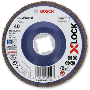 BOSCH FLAP DISC 115MM X 22.2MM 80 GRIT