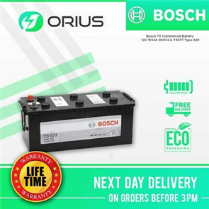 BOSCH BATTERY T3+ 900CCA-THREADED