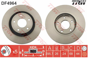 Disc Brake Rotor 296mm x 24 Min