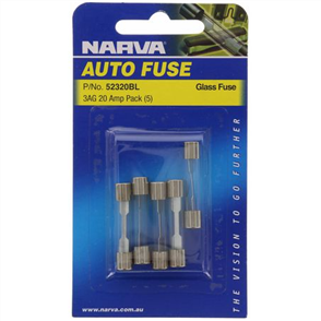 Narva Glass Fuse 3AG 20A 5 Pce