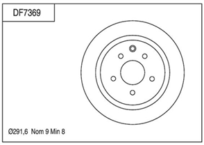 Disc Brake Rotor 291.4mm x 8 Min