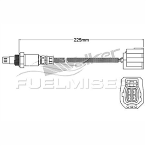 OXYGEN SENSOR DIRECT FIT 4 WIRE 225MM CABLE