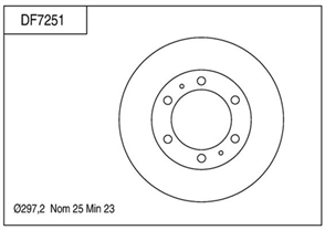 Disc Brake Rotor 297mm x 22.4 Min