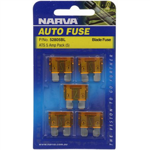 BLADE FUSE 5 AMP CARD OF 5