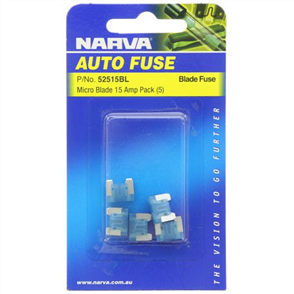 Narva Micro Blade Fuse 15A Cyan 5 Pce