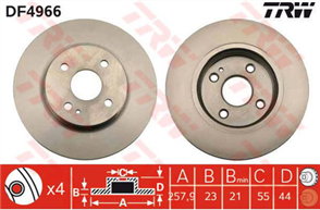 Disc Brake Rotor 258mm x 20 Min