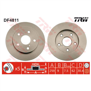 Disc Brake Rotor 259mm x 7.5 Min