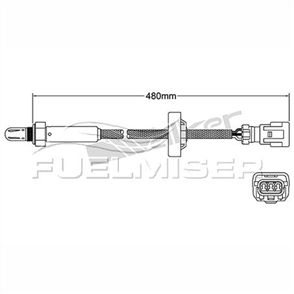 OXYGEN SENSOR DIRECT FIT 3 WIRE 480MM CABLE