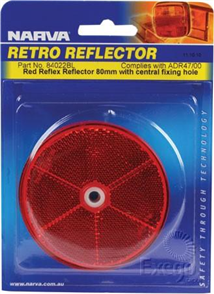 Reflector Round Red 84mm - 2 Pce