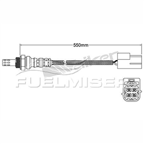 OXYGEN SENSOR DIRECT FIT 4 WIRE 550MM CABLE