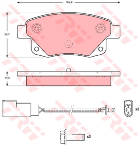 Brake Pad Set Inc. Wear Sensor (DB1968)