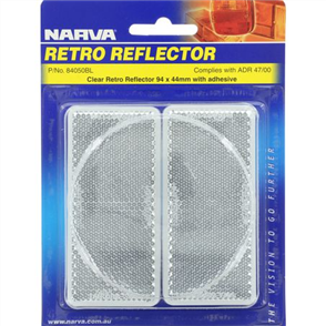 Reflector Rectangle Clear 44 x 94mm - 2 Pce